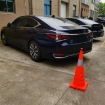 Folding Collapsible ABS Plastic Base Orange Grey Reflective Safety Traffic Cone With LED Light
