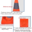Folding Collapsible ABS Plastic Base Orange Grey Reflective Safety Traffic Cone With LED Light