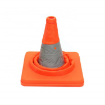 Folding Collapsible ABS Plastic Base Orange Grey Reflective Safety Traffic Cone With LED Light