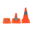 Folding Collapsible ABS Plastic Base Orange Grey Reflective Safety Traffic Cone With LED Light