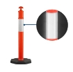 Orange T-Top Temporary Bollard with Reflective Bands & Base