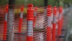 Orange T-Top Temporary Bollard with Reflective Bands & Base