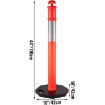 Orange T-Top Temporary Bollard with Reflective Bands & Base
