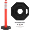 Orange T-Top Temporary Bollard with Reflective Bands & Base