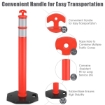 Orange T-Top Temporary Bollard with Reflective Bands & Base
