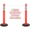 Orange T-Top Temporary Bollard with Reflective Bands & Base