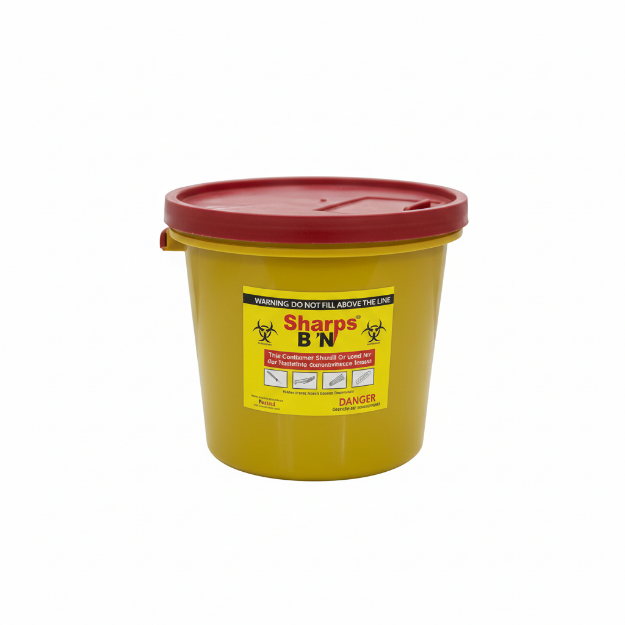 Picture of Plastic Danger Box for Sharps Disposal with Snap Top Lid