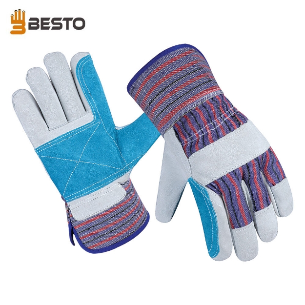 Besto 1002 Heavy Duty Double Palm Canadian Rigger Industrial Safety Leather Work Gloves		