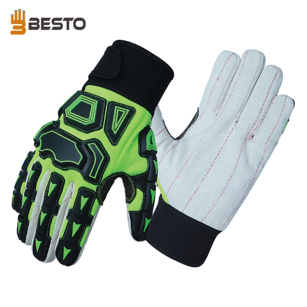 Besto 1038 Slip & Impact Resistant Mechanical Hazard Safety Leather Work Gloves