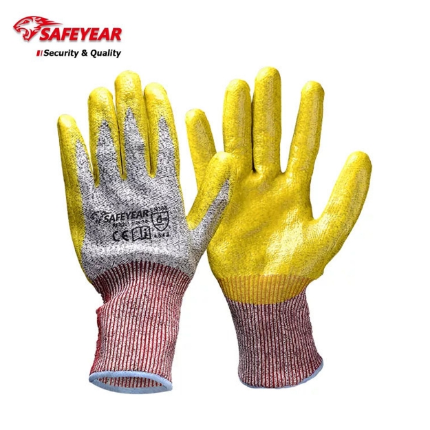 Safeyear FLHDPA Cut Resistant Level 5 PU Coated Safety Work Gloves		