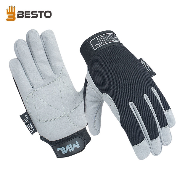 Besto 1041 Slip & Impact Resistant Mechanical Hazard Safety Leather Work Gloves		