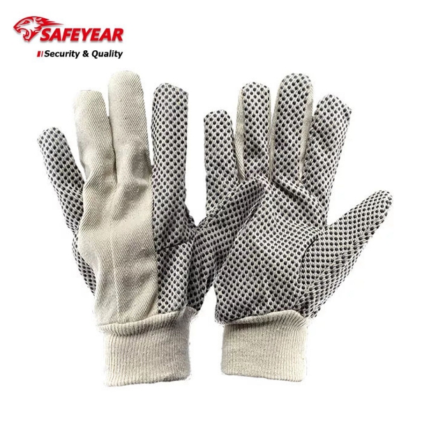 SAFEYEAR FL5519A PVC Drill Polka Dotted Cotton Work Gloves		
