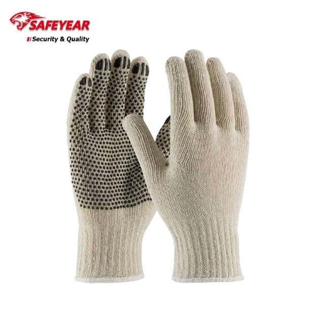 Safeyear FL7259 PVC Single Side Polka Dotted Knit Cotton Work Gloves