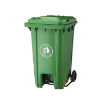Industrial XDL-240U 240 Litre Plastic Green Large Garbage Dustbin With pedal and wheels