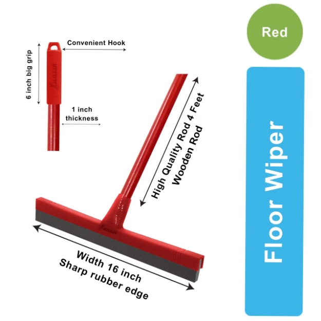 FV070 Plastic Rubber Squeegee Wooden Handle Floor Wiper