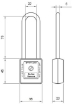 LOTO PL-G37 Nylon Long Shackle Non Conductive Lock Out Safety Padlock		