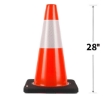Reflective Road Safety PVC Rubber Base Traffic Cone		