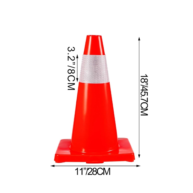 Road Safety PVC Waterproof Orange White Reflective Tape Pakistani Traffic Cone		