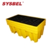 SYSBEL SPP102H 2 Drum Polyethylene Spill Containment Pallet Heavy Duty Chemical and Oil Drum Platform