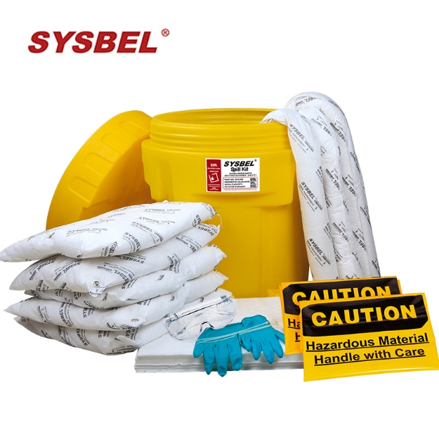 SYSBEL SYK202 Oil only Spill Kit with Salvage Overpack Drum 75  Litres and 90  Litres