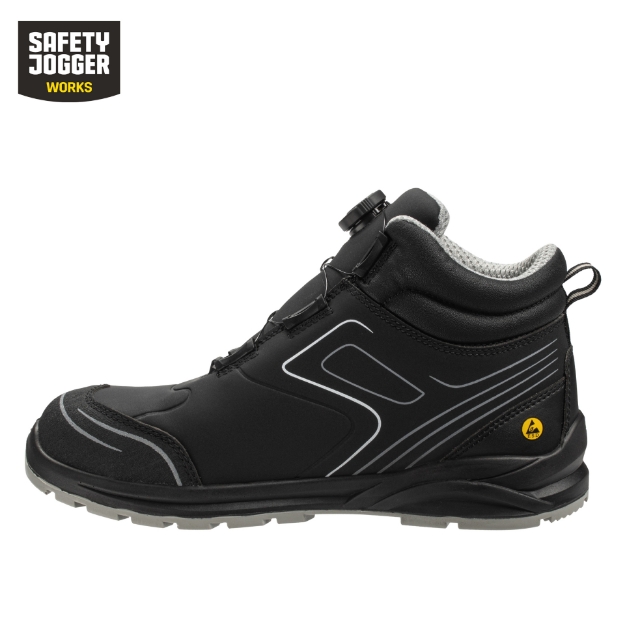 Safety Jogger CADOR S3 MID Mid-Cut ESD Electrostatic Discharge Safety Shoes With Twist Locking System