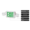 LED Combo Emergency Exit Sign Green or red Letters with Emergency Light