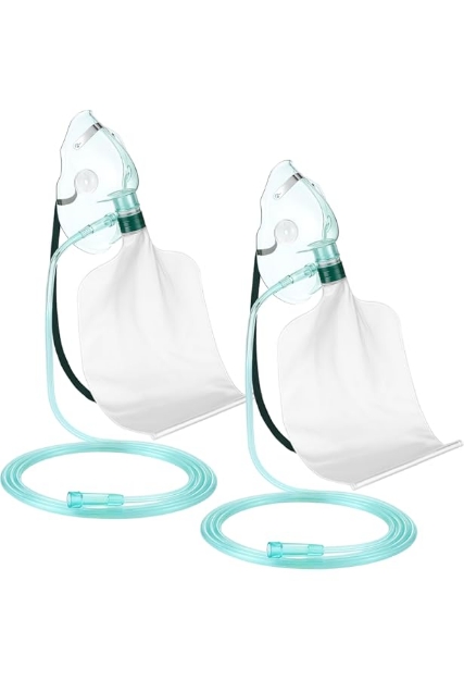 Non Rebreather Oxygen Face Mask With Reservoir Bag Safety Medical Equipment