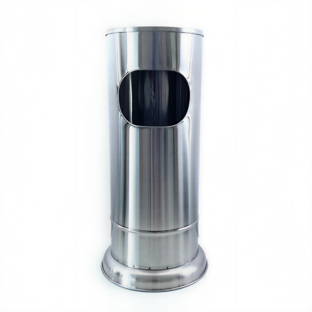 Outdoor 20 Liter Stainless Steel Rounded Standing Ashtray Dustbin 