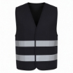 Reflective 120GSM Polyester Black Safety Vest