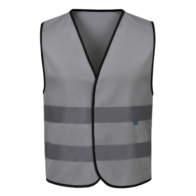 Reflective 120GSM Polyester Grey Safety Vest