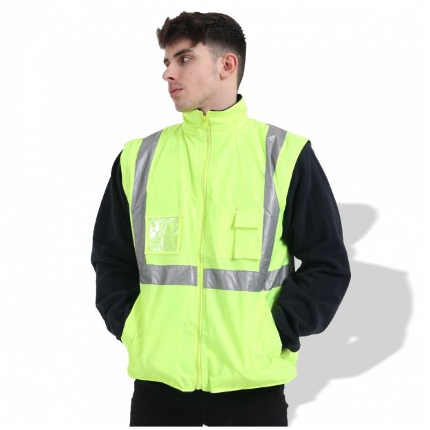 Fluorescent Parka FP1654 Road Clothing Hi Vis Safety Reflective Rain Coat Waterproof Jacket