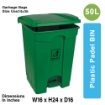 PPB-50 liter Industrial Garbage Plastic Pedal Dustbin
