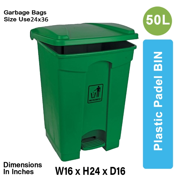 PPB-50 liter Industrial Garbage Plastic Pedal Dustbin