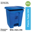 PPB-50 liter Industrial Garbage Plastic Pedal Dustbin
