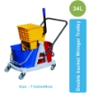 Commercial AF 8075 34L Double Sided Wringer Mop Cleaning Janitorial Bucket