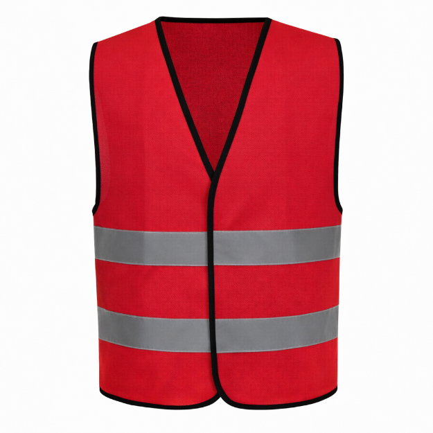 Reflective 120GSM Polyester Red Safety Vest