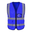4 Pocket High Visibility Blue 140 GSM Safety Vest with Reflective Strips