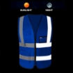 4 Pocket High Visibility Blue 140 GSM Safety Vest with Reflective Strips