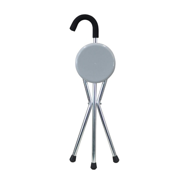 FOLDING STICK CHAIR WITH PORTABLE SEAT 2 In 1 Design 