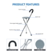 FOLDING STICK CHAIR WITH PORTABLE SEAT 2 In 1 Design 