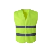 Reflective Safety Vest Green Polyester 60gsm With Double Grey Tape