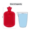 Natural Rubber JS 008 2000ml Hot Water Bag Leak Proof Body Warmer for Pain Relief