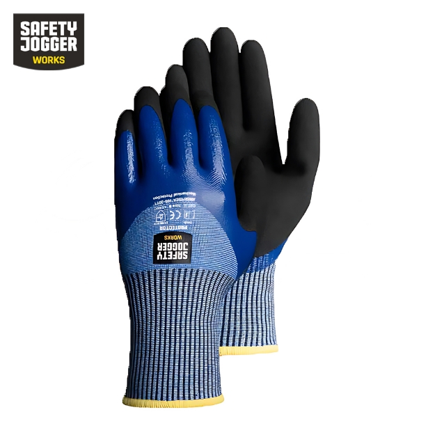 Safety Jogger PROTECTOR 4X44C Cut Resistant HPPE Glove With Double Nitrile Coating Safety Gloves