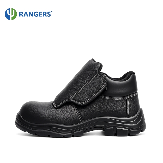 Rangers Sticky Straps Steel Toe Safety Shoes Genuine Leather Industrial Work Shoes