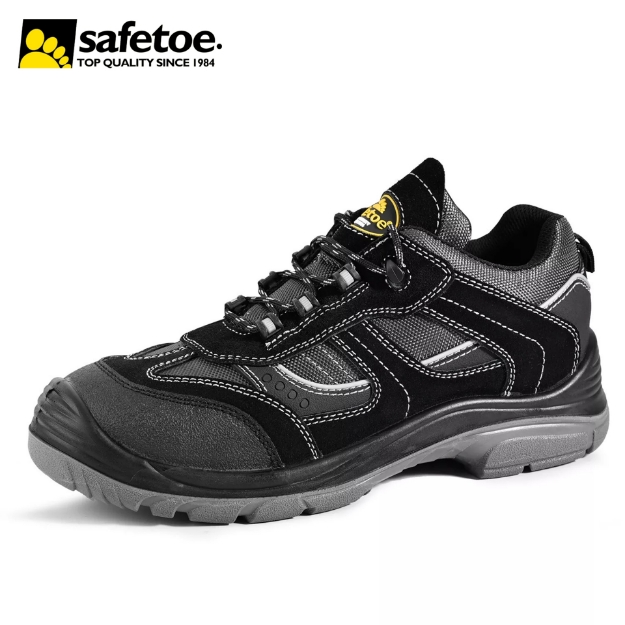 Safetoe L-7502 S1 PS FO SR Metal Free Composite Toe Safety Shoes Breathable Leather Industrial Work Shoes