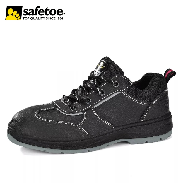 Safetoe L-7508W GraceGuard Womens S3 SR FO Steel Toe Slip Resistant Safety Shoes Embossed Leather Industrial Work Shoes
