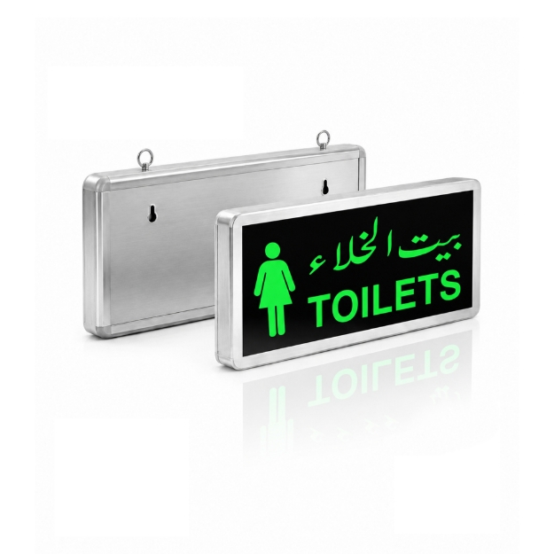 Single Side Green LED Toilet Indicator Light for Female Toilet with Rechargeable Battery Backup
